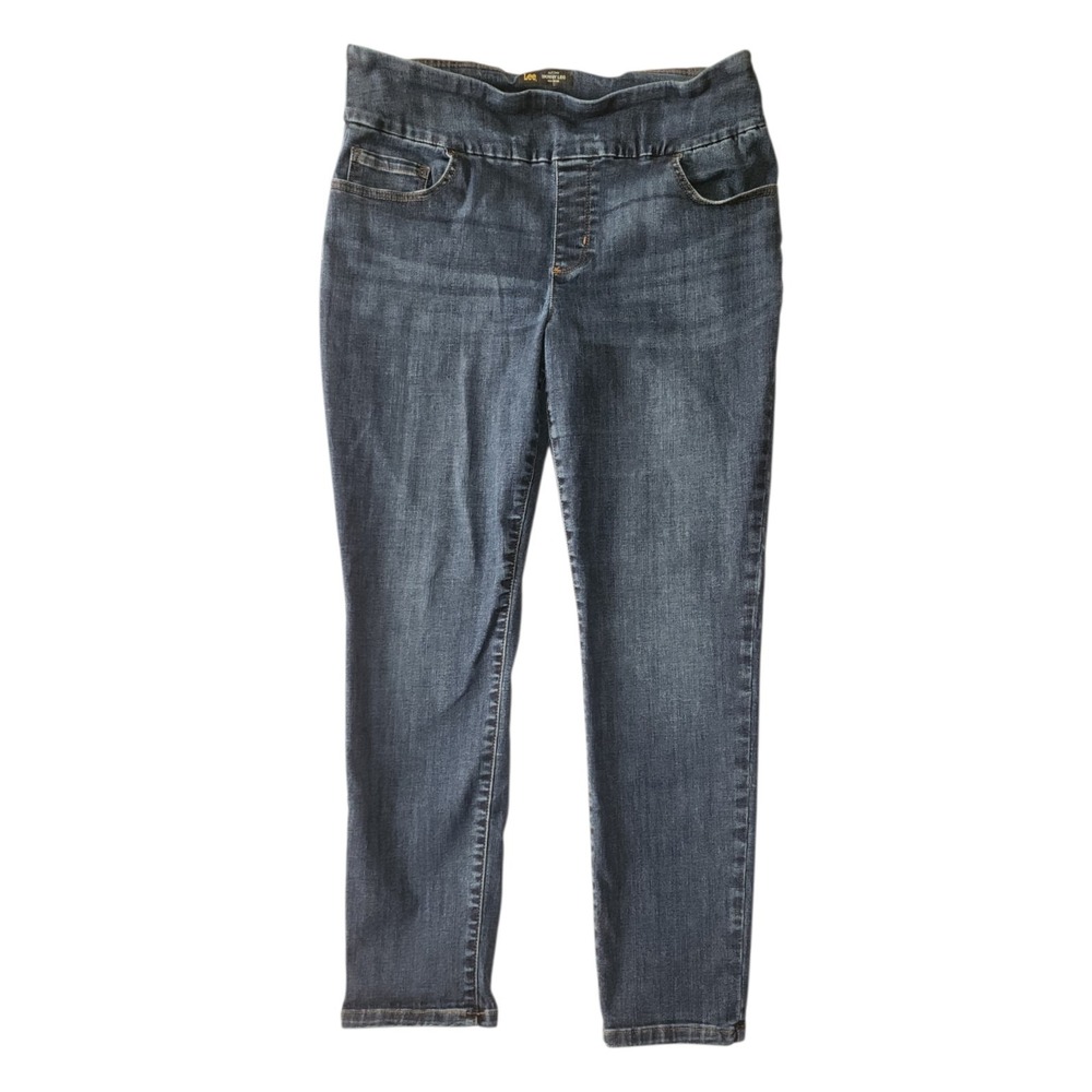 Lee Jeans Womens Size 16 Blue Denim Skinny Leg‎ Sculpting Slim Fit Pull On